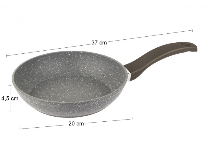 Hliníková panvica s nepriľnavým povrchom Stone 20 cm - sivý kameň