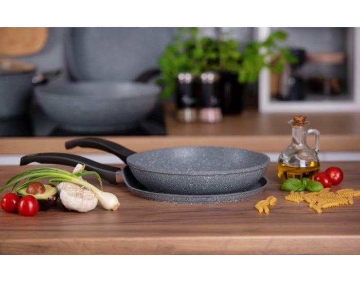 Wok panvica s nepriľnavým povrchom Stone 28 cm - sivý kameň