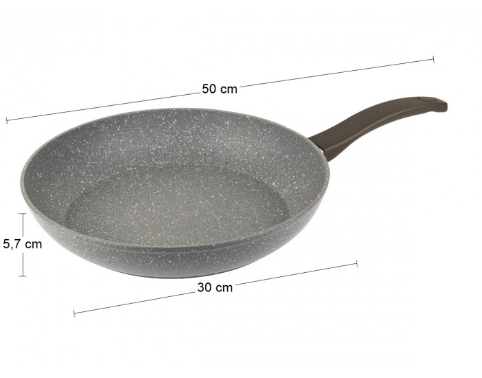 Hliníková panvica s nepriľnavým povrchom Stone 30 cm - sivý kameň