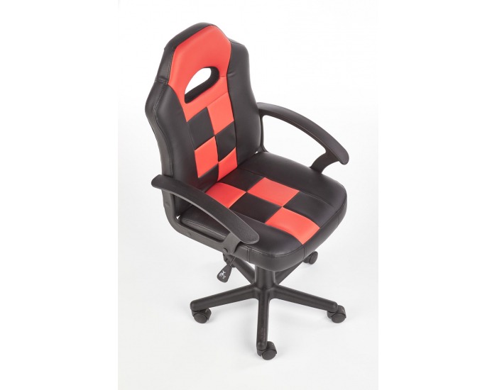 Detská stolička na kolieskach Storm - čierna / červená