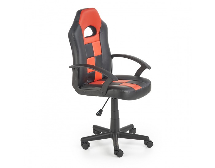 Detská stolička na kolieskach Storm - čierna / červená