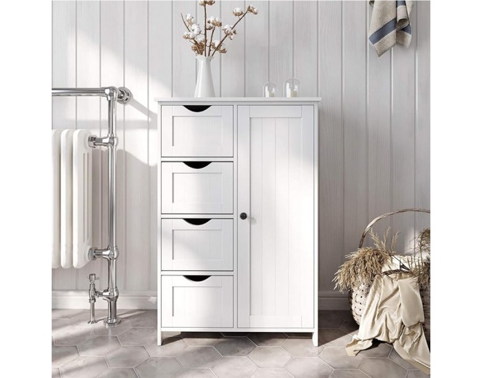 Jednodverová skrinka Stormi - biela