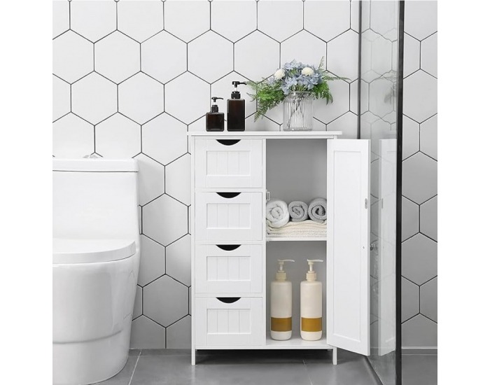 Jednodverová skrinka Stormi - biela