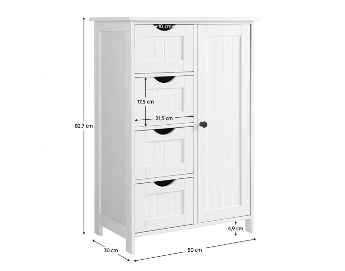 Jednodverová skrinka Stormi - biela