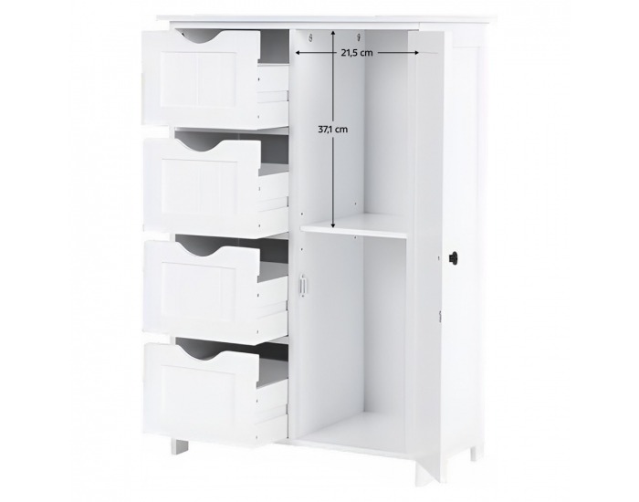 Jednodverová skrinka Stormi - biela