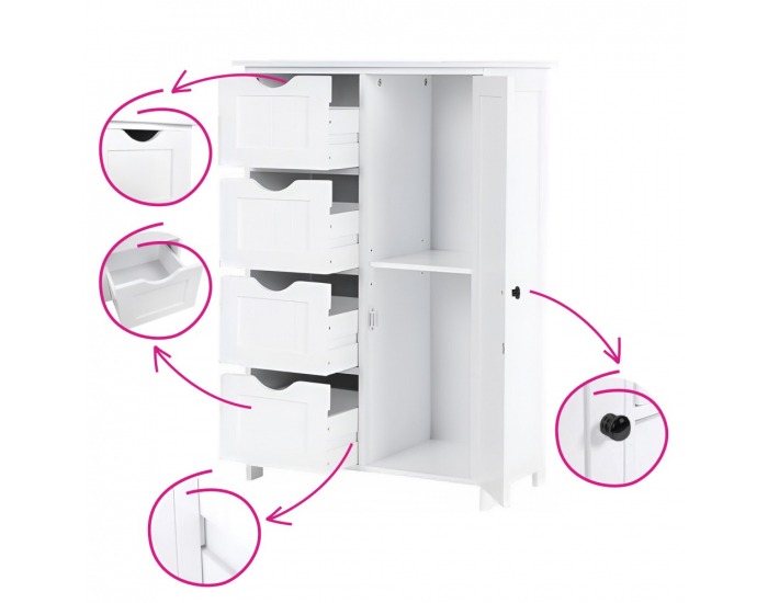 Jednodverová skrinka Stormi - biela