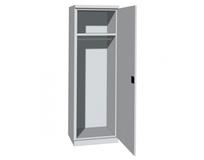 Kovová šatňová skriňa s vešiakovou tyčou SUD 600 - svetlosivá