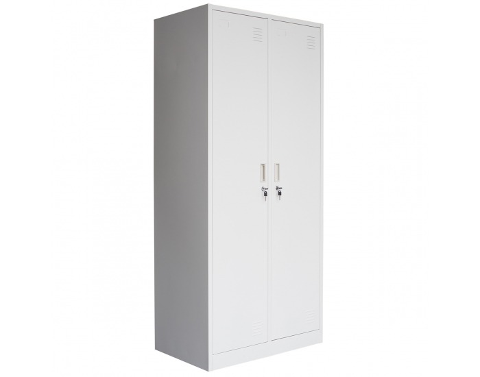 Kovová šatňová skriňa so zrkadlom SUE 800/500 - svetlosivá