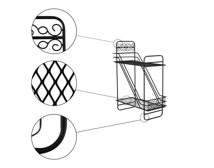 Kovový regál Sulto - čierna
