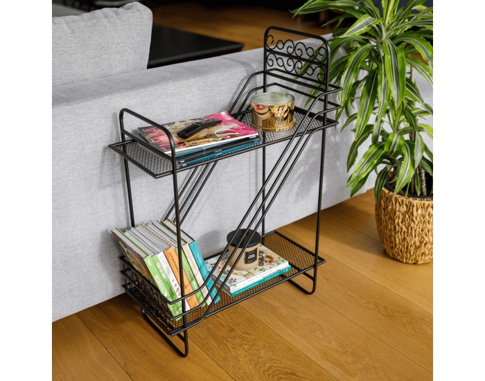 Kovový regál Sulto - čierna