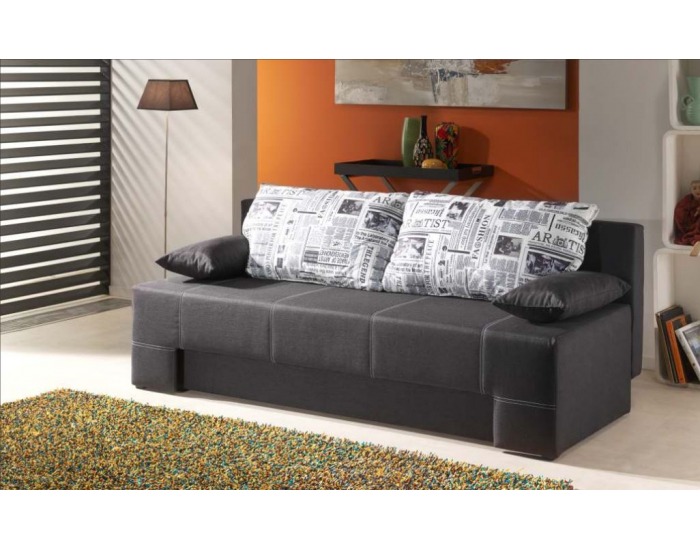 Rozkladacia pohovka s úložným priestorom Sun - chiro čierna / MF press