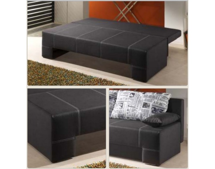 Rozkladacia pohovka s úložným priestorom Sun - chiro čierna / MF press