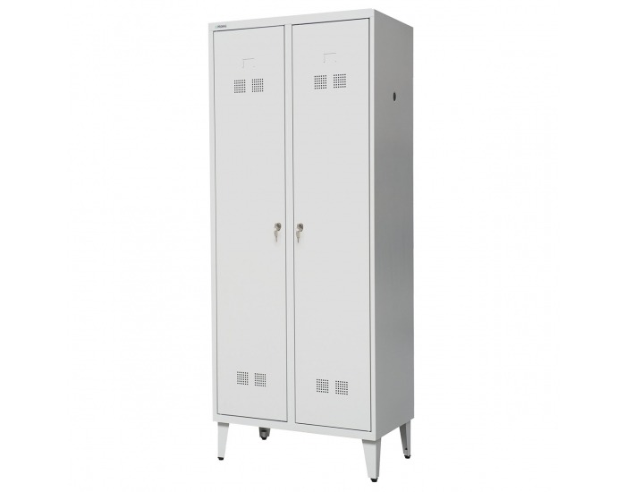 Kovová šatňová skriňa na nožičkách SUPE 300-02/480 NOZKI - svetlosivá