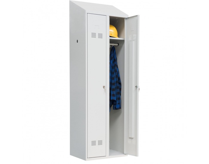 Šatňová skriňa so šikmou strechou SUPE 300-02 DASZEK - svetlosivá