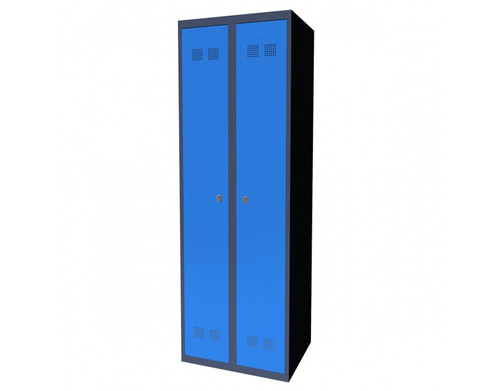 Kovová šatňová skriňa SUPE 300-02 - grafit / modrá