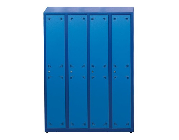 Školská šatňová skrinka s vetracími otvormi SUS 300 04 - tmavomodrá / modrá