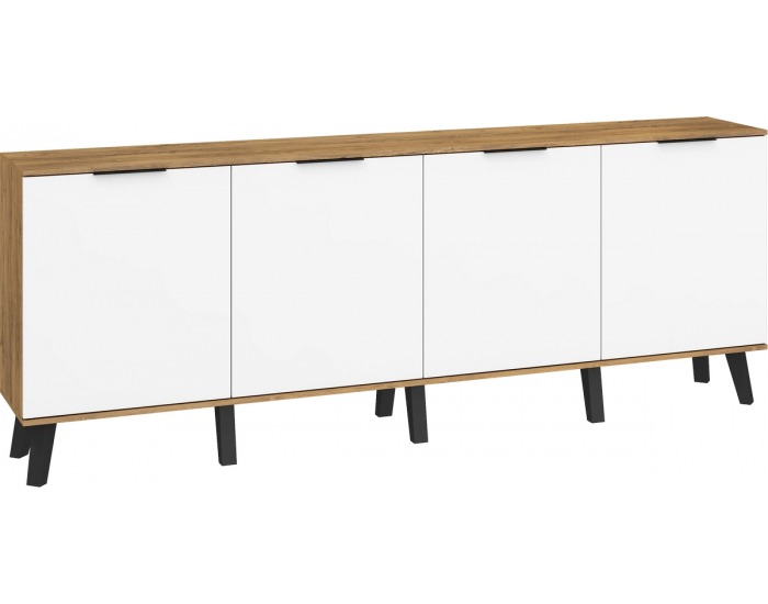 Komoda Sven SVN-03 - dub burgundský / biely lesk