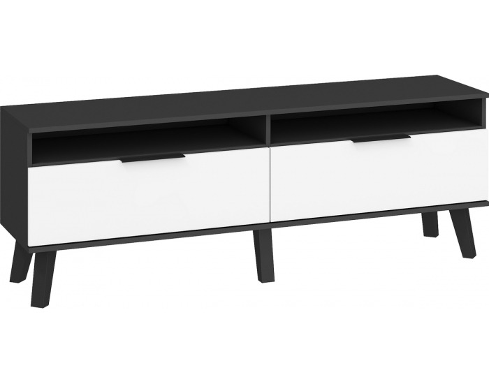 TV stolík Sven SVN-11 - čierna / biely lesk