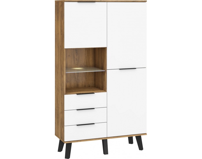 Šatníková skriňa Sven SVN-13 2D - dub burgundský / biely lesk