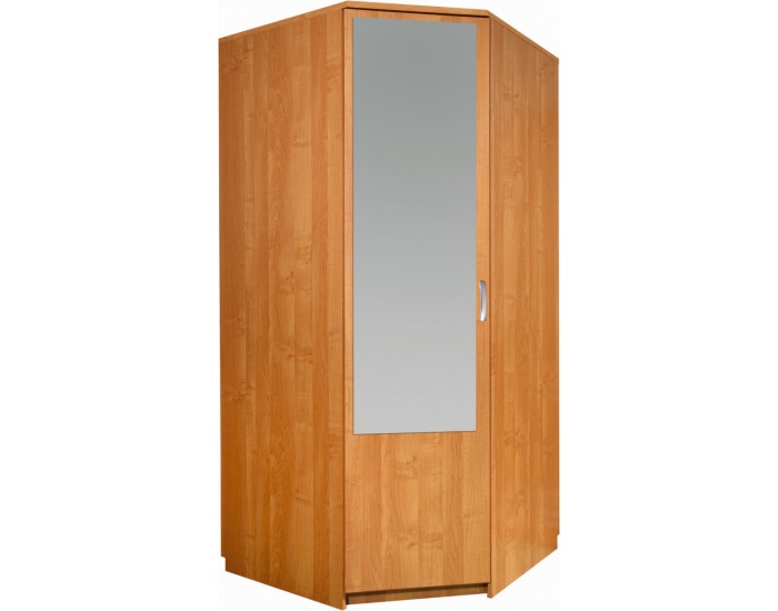 Rohová šatníková skriňa so zrkadlom Szafa Narozna 1D L/P - jelša