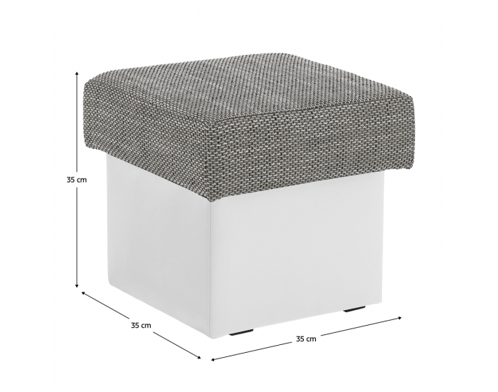 Taburetka T1 - sivá (Berlin 01) / biela (Soft 17)
