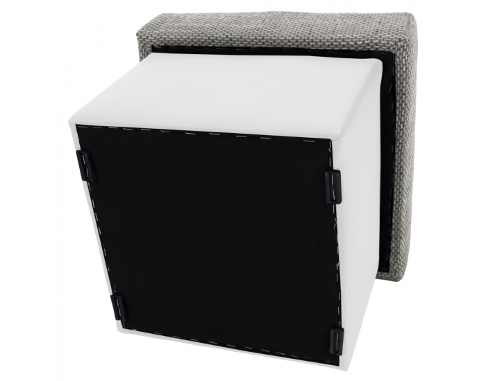 Taburetka T1 - sivá (Berlin 01) / biela (Soft 17)