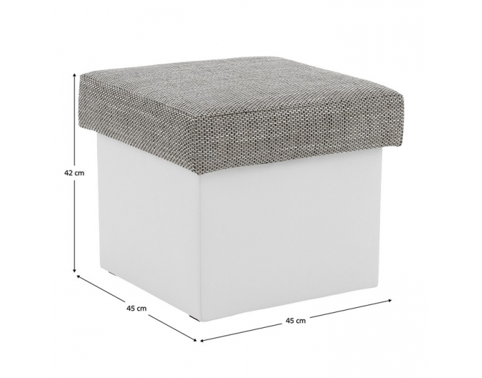 Taburetka T3 - sivá (Berlin 01) / biela (Soft 17)