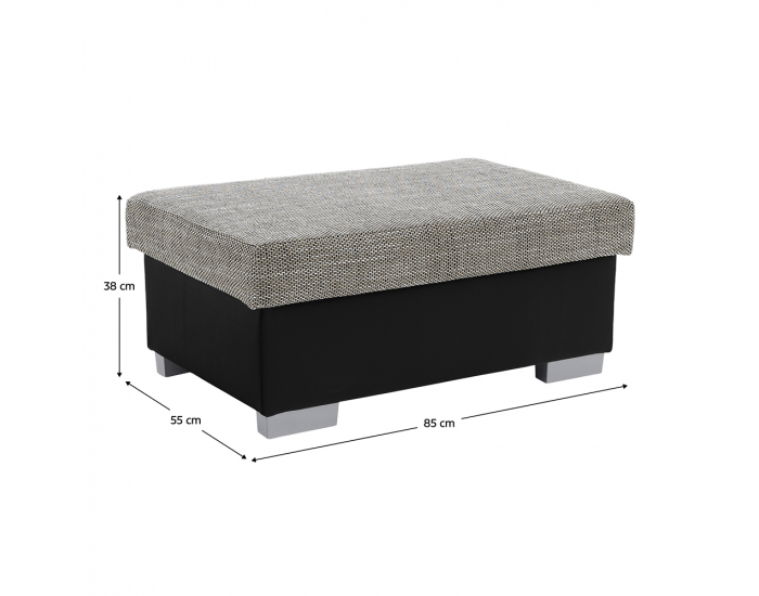 Taburetka T4 - sivá (Berlin 01) / čierna (Soft 11)