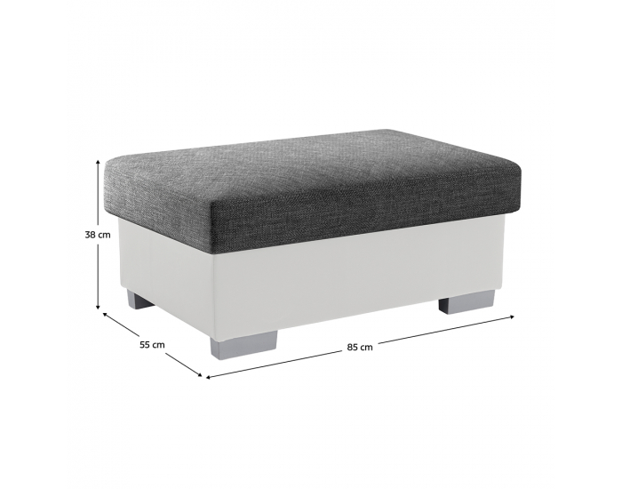 Taburetka T4 - sivá (Sawana 05) / biela (Soft 17)