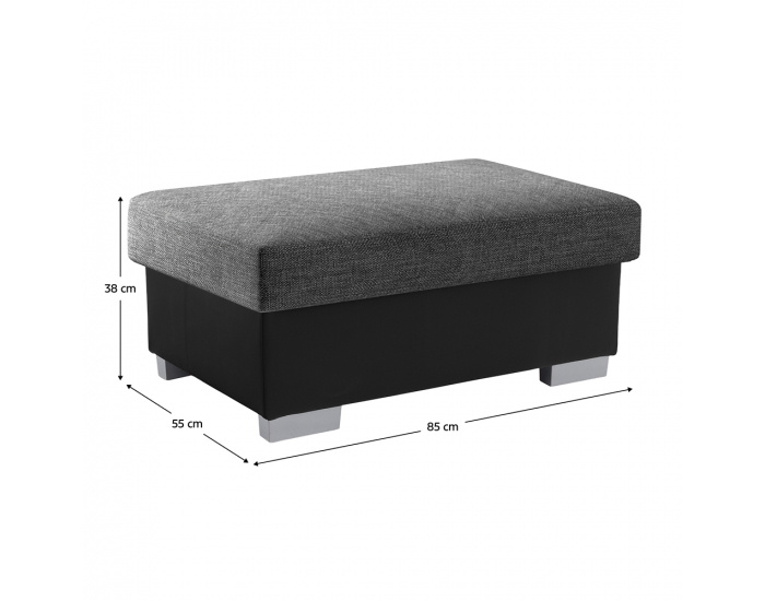 Taburetka T4 - sivá (Sawana 05) / čierna (Soft 11)