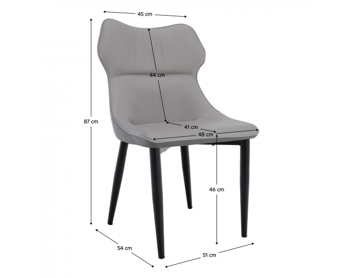Jedálenská stolička Tabita - svetlosivá / tmavosivá