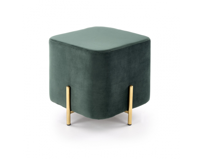 Taburetka Corno - tmavozelená / zlatá