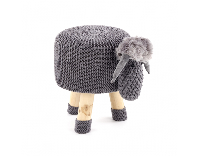 Taburetka Dolly 1 - sivá / prírodná