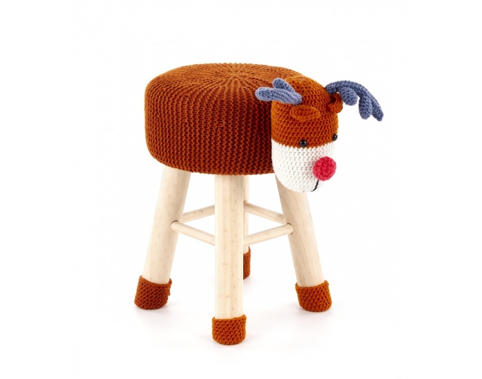 Taburetka Dolly 3 - hnedá / prírodná