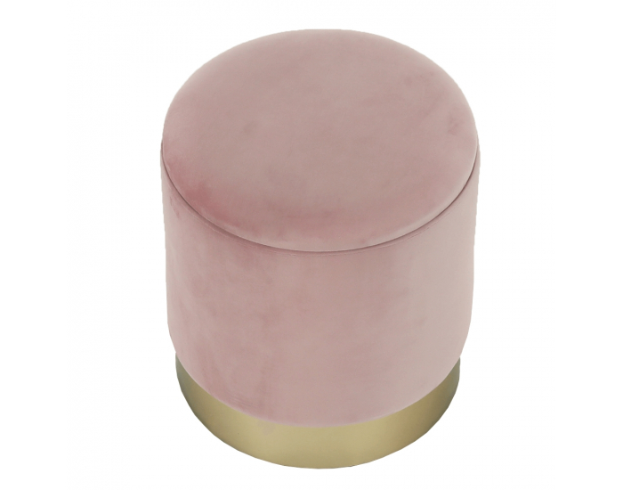 Taburetka s úložným priestorom Aniza - ružová / zlatá