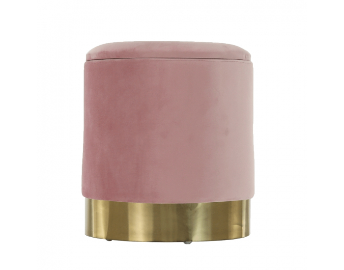 Taburetka s úložným priestorom Aniza - ružová / zlatá