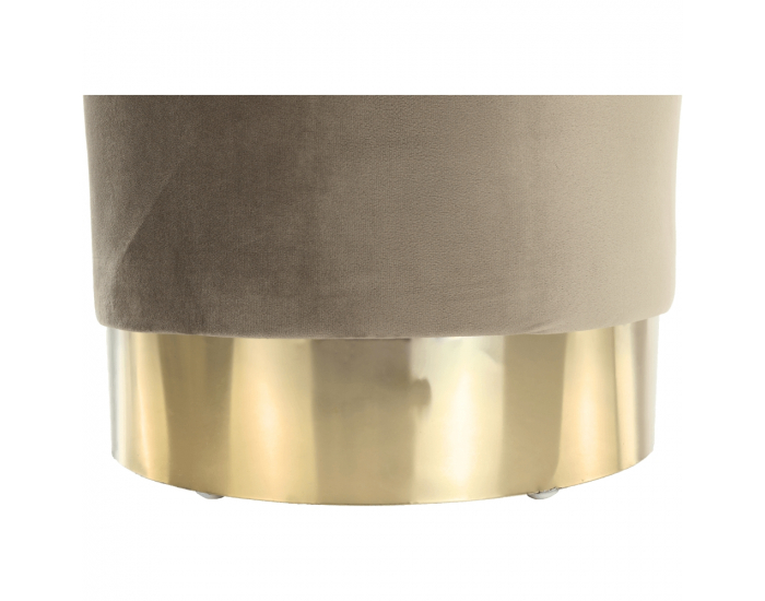 Taburetka s úložným priestorom Aniza - sivohnedá (taupe) / zlatá