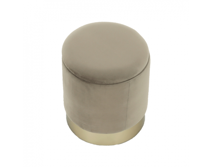 Taburetka s úložným priestorom Aniza - sivohnedá (taupe) / zlatá