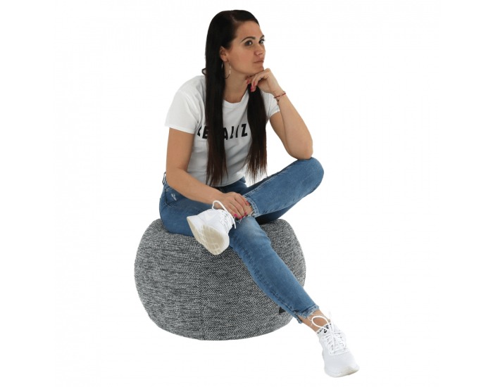 Taburetka (sedací vak) Hanord - čierna / biela