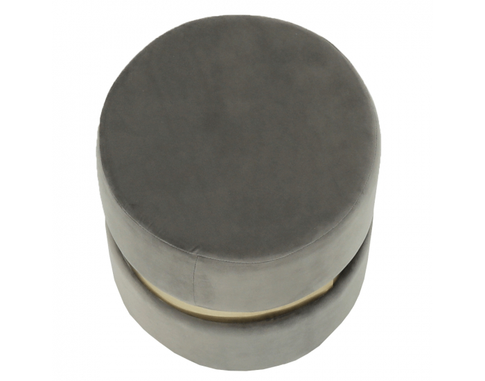 Taburetka Vizel - sivohnedá / zlatá