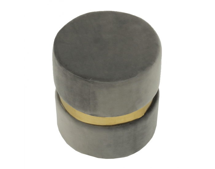 Taburetka Vizel - sivohnedá / zlatá