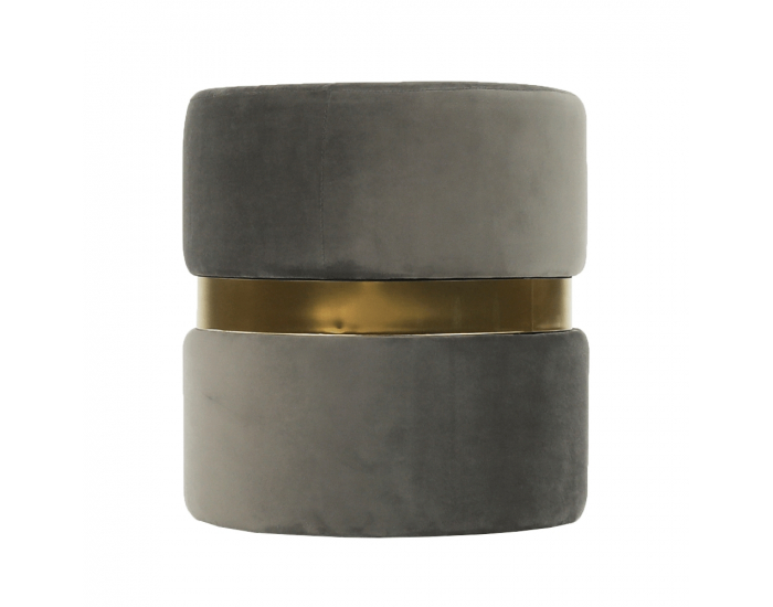 Taburetka Vizel - sivohnedá / zlatá