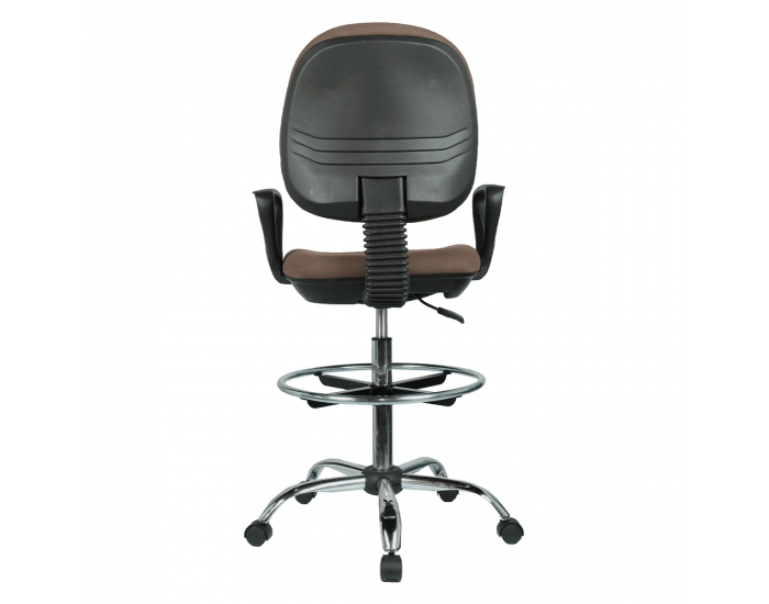 Kancelárska stolička s podnožkou Tamber - hnedá / čierna / chróm