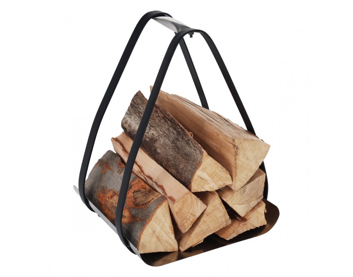 Kôš na drevo Tamilo - čierna / strieborná
