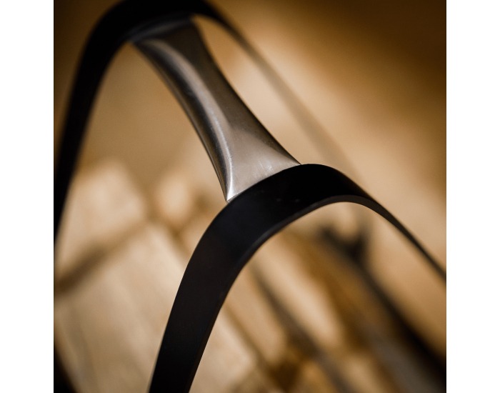 Kôš na drevo Tamilo - čierna / strieborná