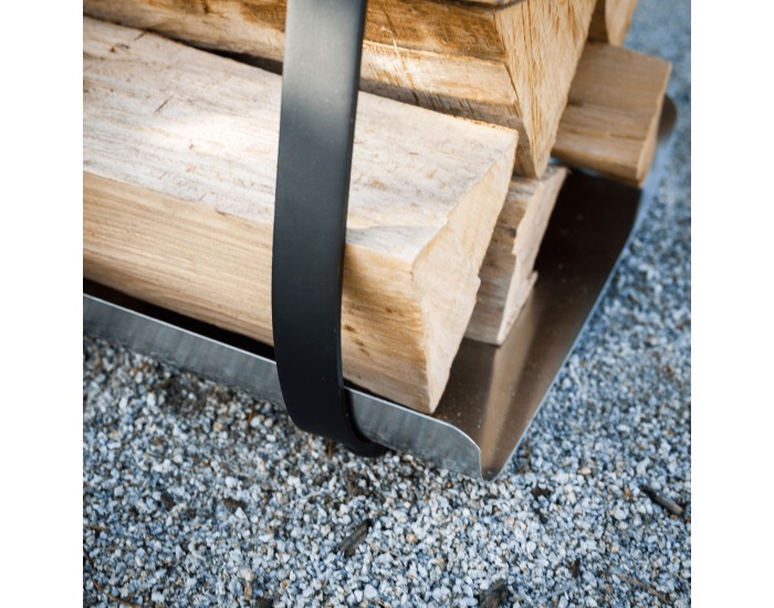 Kôš na drevo Tamilo - čierna / strieborná