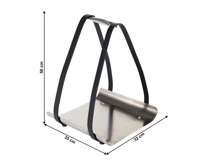 Kôš na drevo Tamilo - čierna / strieborná
