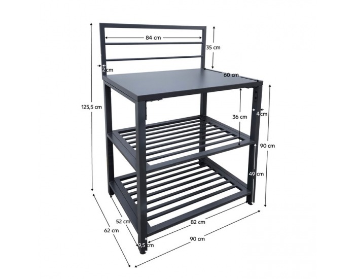 Záhradný kuchynský ostrovček Tanita Typ 3 - sivá