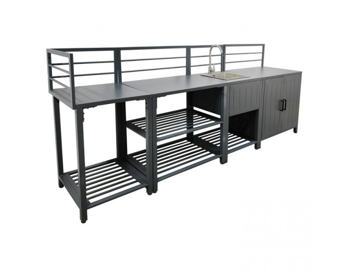 Záhradná kuchynská linka s drezom Tanita - sivá