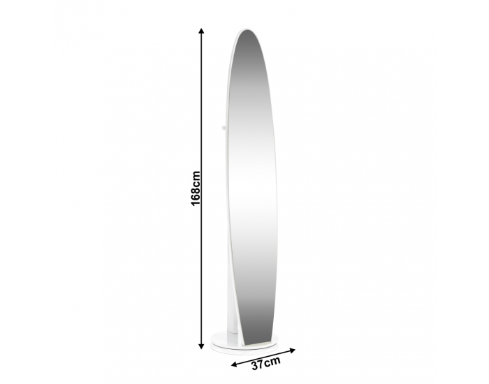 Stojace zrkadlo Taran New - biela